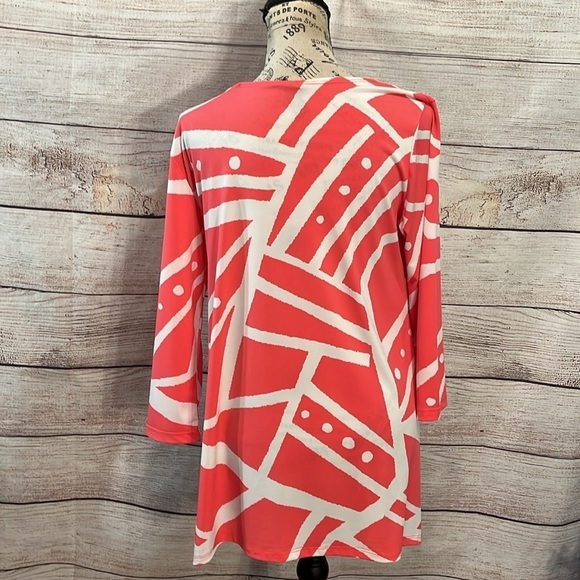 Clara Sun Woo Tunic Top Side Slits Size Small 3/4 Sleeves Hi-lo Hem - Picture 6 of 7